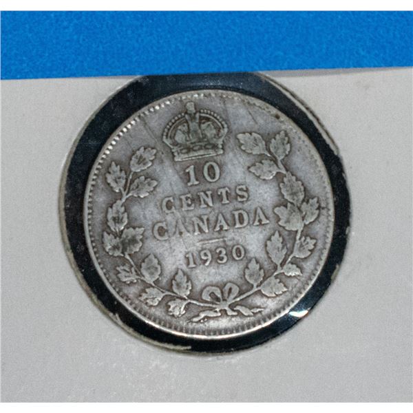 1920 CANADA SILVER 10 CENT COIN