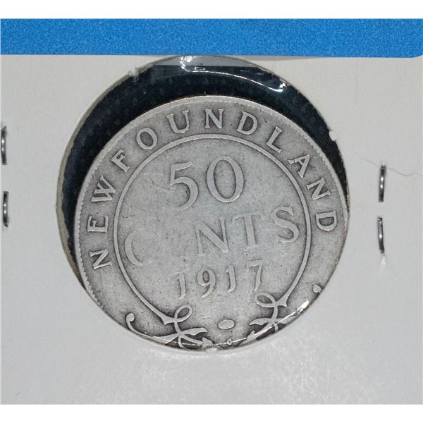 1917 NEWFOUNDLAND SILVER 50 CENT G