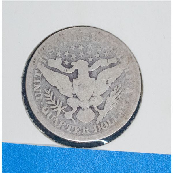 1898 USA SILVER 25 CENT COIN