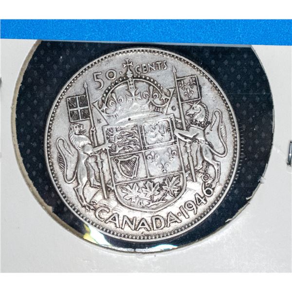 1946 SILVER CANADA 50 CENT COIN EF