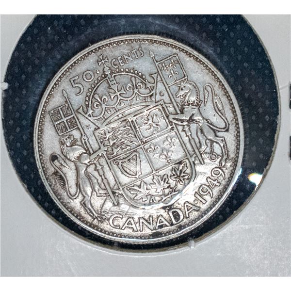 1949 SILVER CANADA 50 CENT COIN F