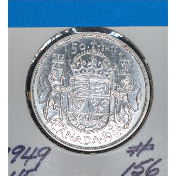 1949 SILVER CANADA 50 CENT COIN VF