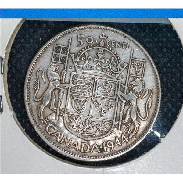 1944 SILVER CANADA 50 CENT COIN G
