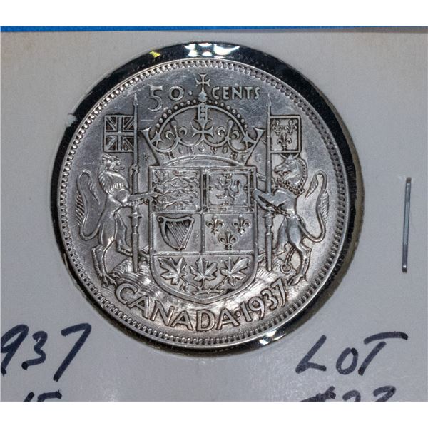 1937 SILVER CANADA 50 CENT COIN VF