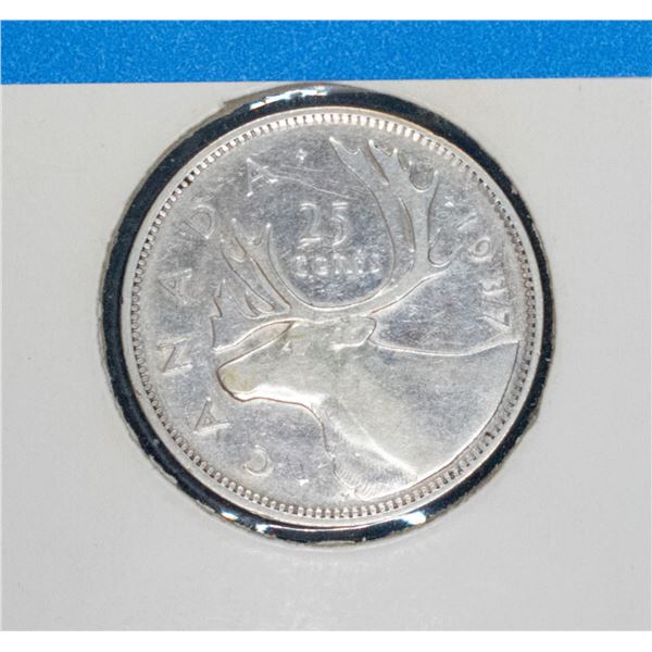 1937 CANADA SILVER 25 CENT F