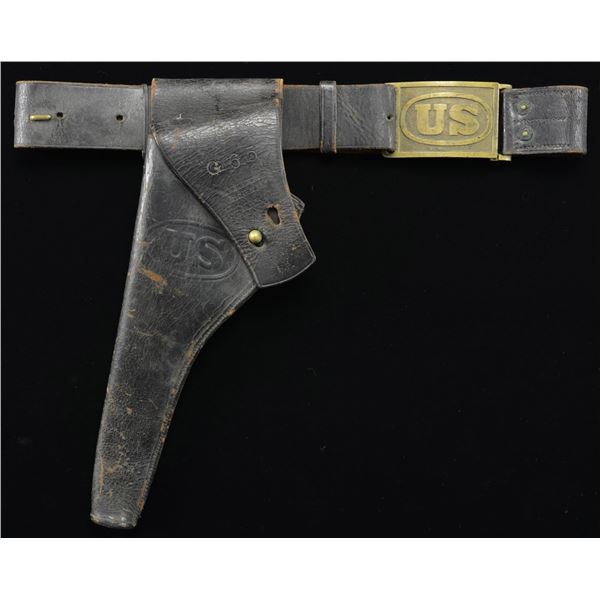 US MODEL 1896 REVOLVER HOLSTER WITH BELT.