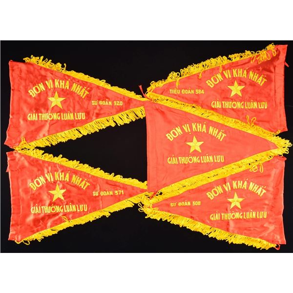 GROUP OF 5 VIETNAM MILITARY AWARD FLAGS