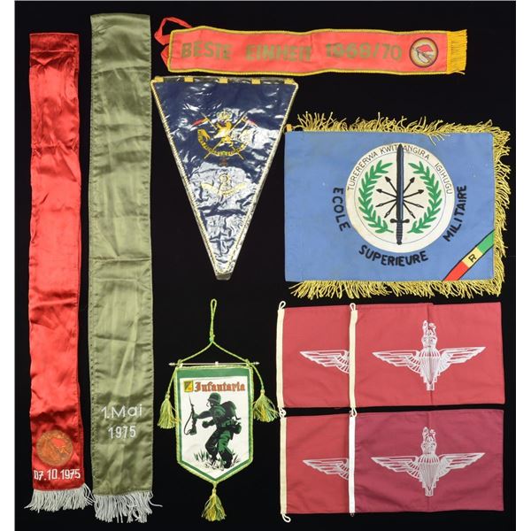 LARGE GROUP OF SMALL MILITARY FLAGS.