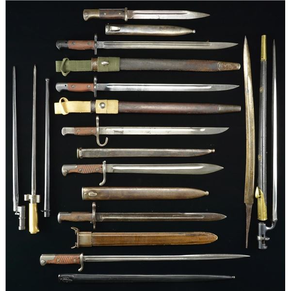 10 BAYONETS & 1 SWORD BAYONET BLADE.