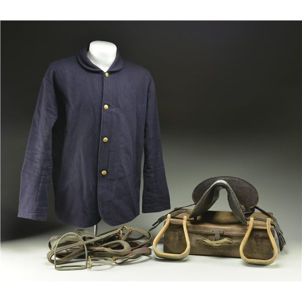 SADDLE, LUGGAGE CASE & COAT.