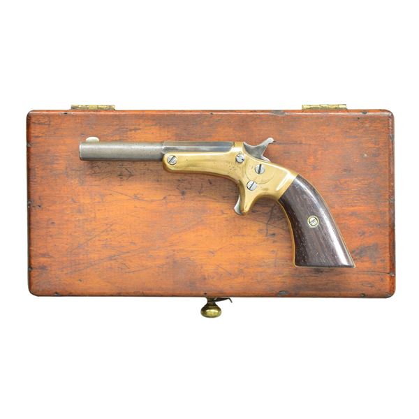 CASED J. STEVENS & Co. OLD MODEL POCKET PISTOL.