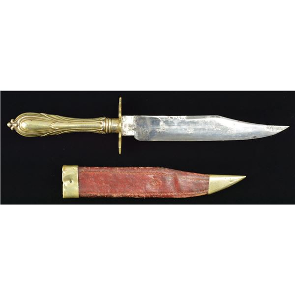 SHEFFIELD ETCHED BOWIE KNIFE.