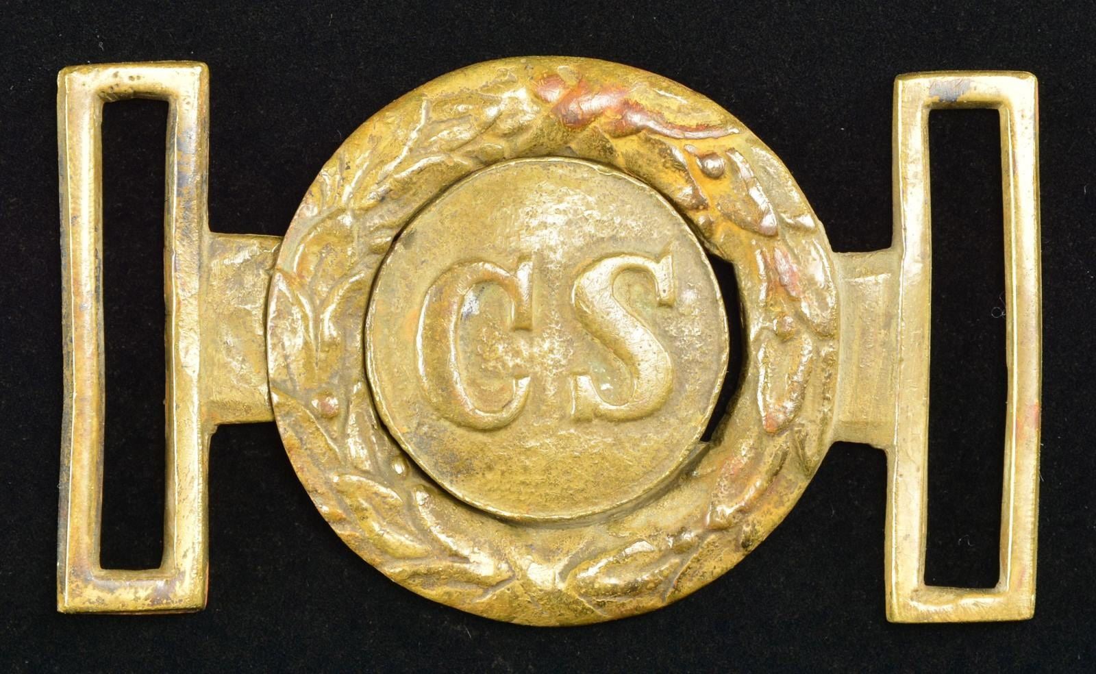 Cs Rope Border Buckle CIVIL WAR STYLE 2-PIECE “CS” INTERLOCKING BUCKLE.