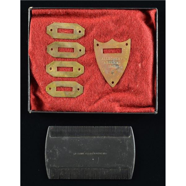 CIVIL WAR ERA SADDLE SHIELD, SLOT COVERS & LICE