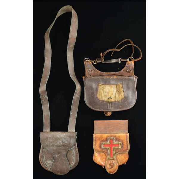 THREE VINTAGE HUNTING BAGS