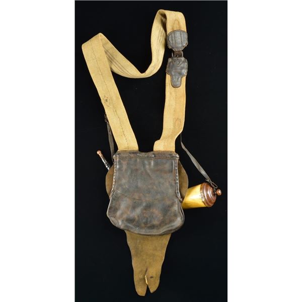 FINE GARY BIRCH CONTEMPORARY KENTUCKY RIFLE HUNTERS BAG & HORN
