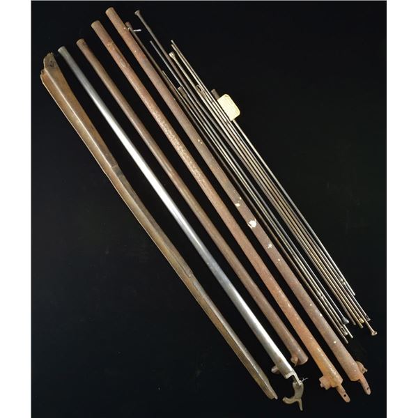 EARLY PARTS LOT OF BARRELS, RAMRODS & A PARTIAL