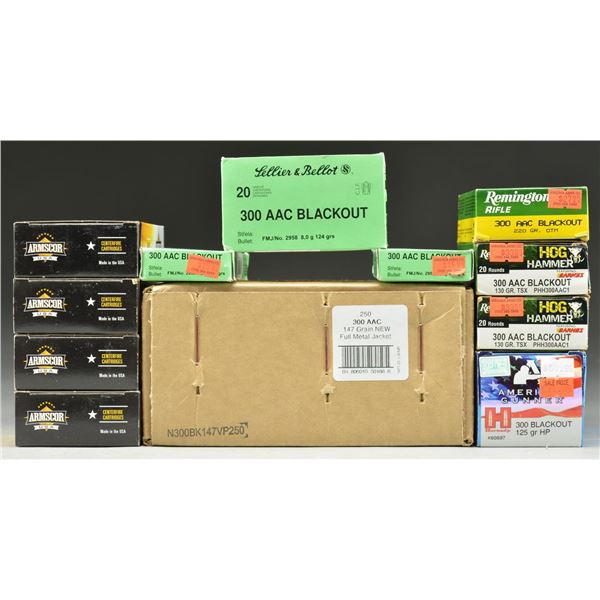 500+ RDS. ASSORTED 300 AAC BLACKOUT AMMUNITION.