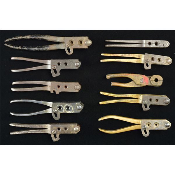 10 ANTIQUE STYLE BULLET & BALL MOLDS.