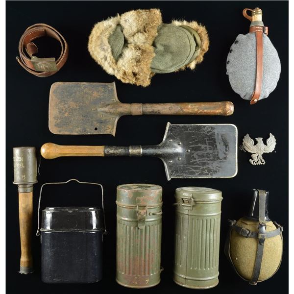 WWI & WWII GERMAN MILITARIA HATS & FIELD GEAR.