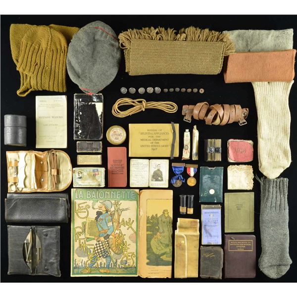 2 LARGE IDENTIFIED MILITARY TRUNKS CONTAINING