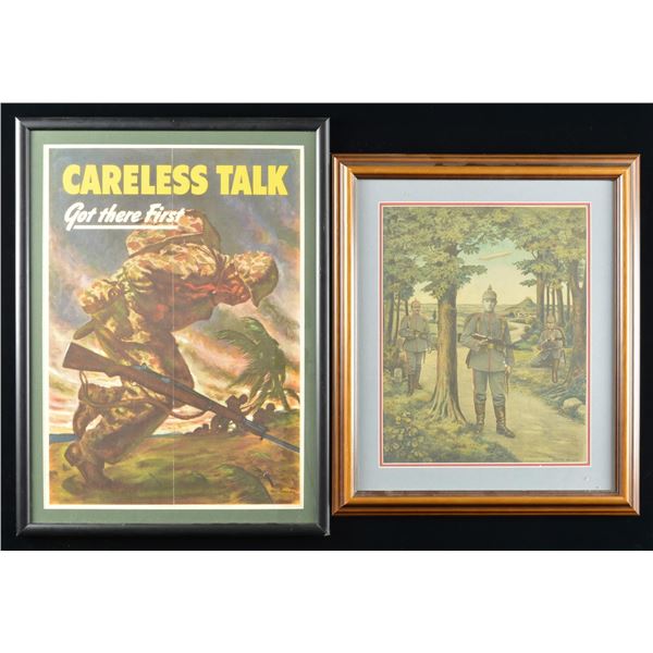 MILITARY RELATED POSTERS, BOOKS, PRINTS AND A