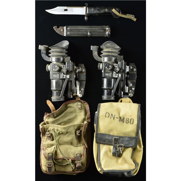 2 MACHINE GUN SIGHTS AND BAYONET.