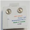 Image 2 : 10K YELLOW GOLD RUBY(1.04CT) MOISSANITE(0.06CT)  EARRINGS