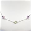 Image 2 : SILVER GENUINE GEMSTONES NECKLACE
