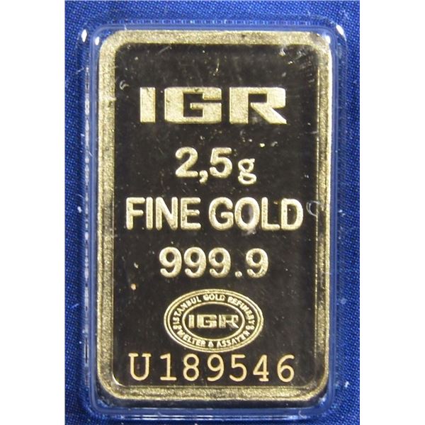 2.5g IGR GOLD BAR IN PLASTIC