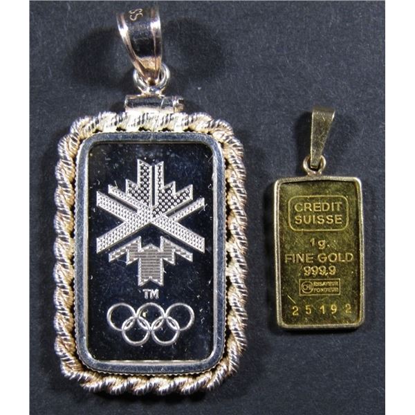 GOLD AND SILVER IN BEZELS-2002 SALT LAKE OLYMPICS