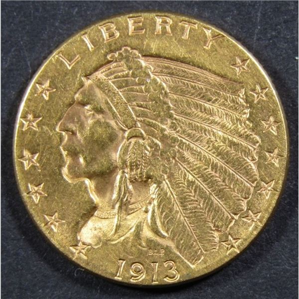 1913 $2.50 GOLD INDIAN, XF