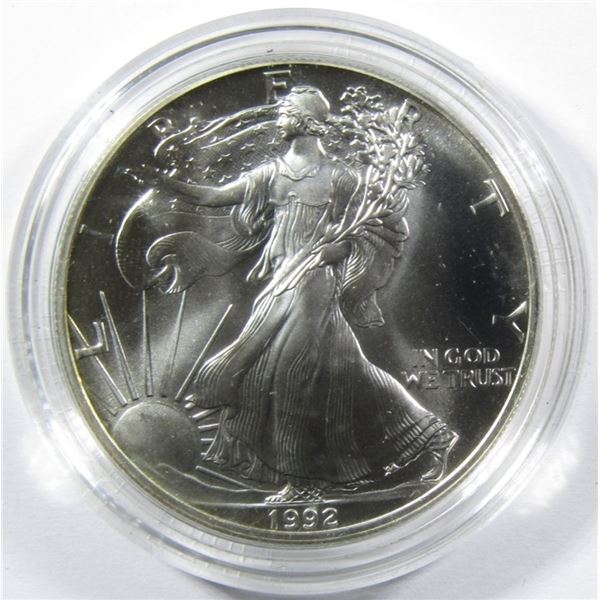 1992 UNC AMERICAN SILVER EAGLE IN OGP