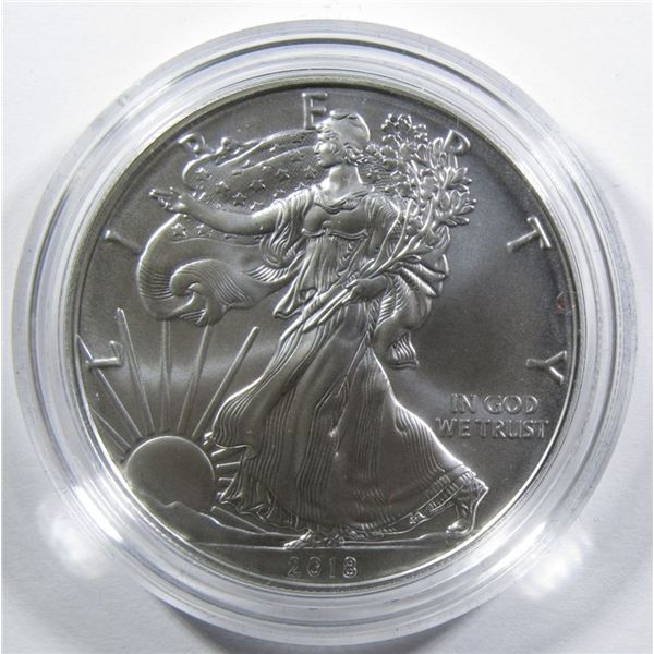 2018-W UNC AMERICAN SILVER EAGLE IN OGP