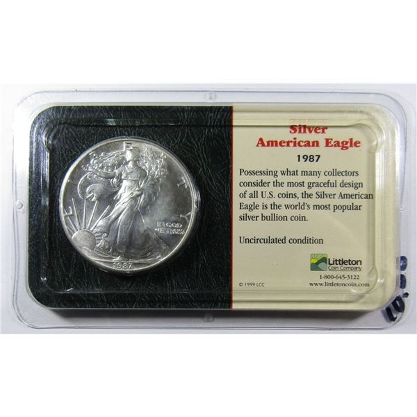 1987 SILVER EAGLE BU IN LITTLETON PACK