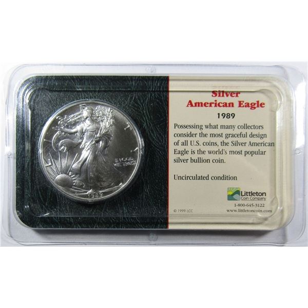 1989 SILVER EAGLE BU IN LITTLETON PACK