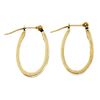 Image 4 : 14K Yellow Gold 0.35 ctw Channel Round Champagne Diamond Snap Oval Hoop Earrings