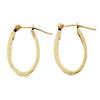 Image 5 : 14K Yellow Gold 0.35 ctw Channel Round Champagne Diamond Snap Oval Hoop Earrings