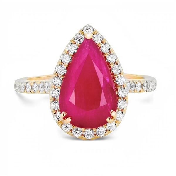 3.68 ctw Ruby and 0.37 ctw Diamond 18K Yellow Gold Ring