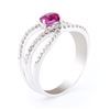 Image 2 : 0.78 ctw Pinkish Purple Sapphire and 0.42 ctw Diamond 14K White Gold Ring
