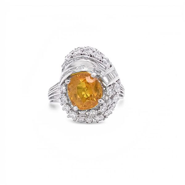 Platinum Yellow Sapphire Ring