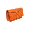 Image 2 : Chanel Orange Patent Leather Woc Flap Shoulder Bag