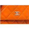 Image 5 : Chanel Orange Patent Leather Woc Flap Shoulder Bag