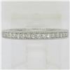 Image 2 : NEW 14k White Gold 0.17 ctw Round F VS1 Diamond Milgrain Etched Wedding Band Rin