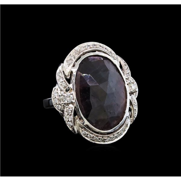 14KT White Gold 16.31 ctw Ruby and Diamond Ring