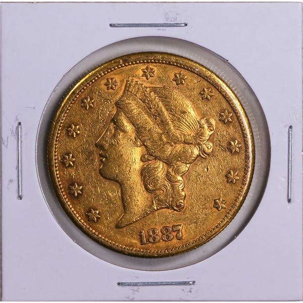 1887 $20 Liberty Head Double Eagle Gold Coin VF