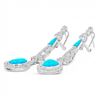 Image 3 : 4.71 ctw Turquoise and 1.87 ctw Diamond 14K White Gold Earrings