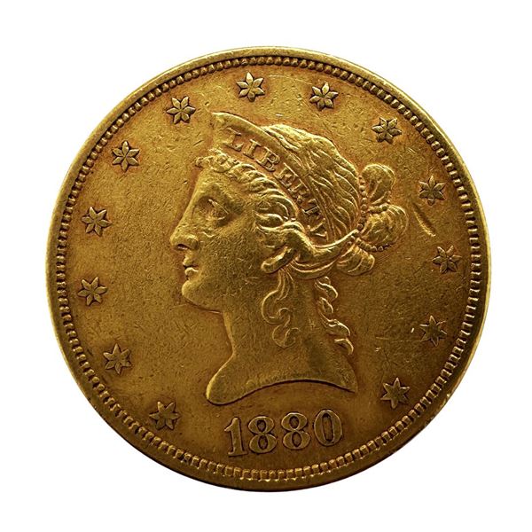 1880-S $10 Liberty Head Eagle Gold Coin XF