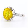 Image 1 : 6.30 ctw Yellow Sapphire and 0.43 ctw Diamond Platinum Ring