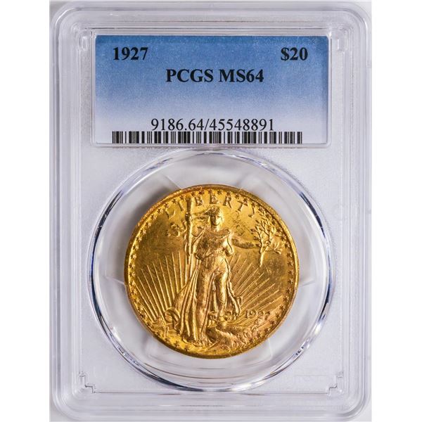 1927 $20 St. Gaudens Double Eagle Gold Coin PCGS MS64